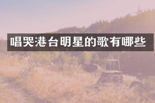 唱哭港台明星的歌有哪些