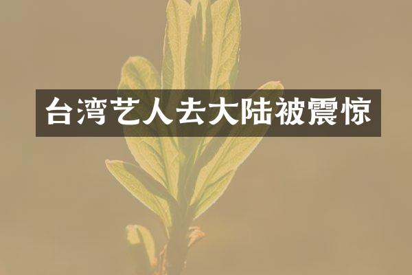 台湾艺人去大陆被震惊
