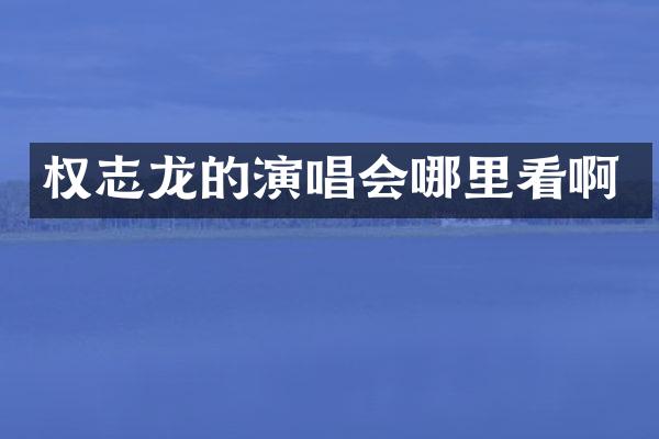 的演唱会哪里看啊