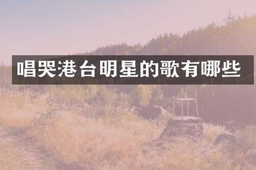 唱哭港台明星的歌有哪些