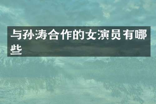 与孙涛合作的女演员有哪些