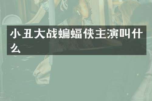 小丑大战蝙蝠侠主演叫什么