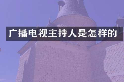 广播电视主持人是怎样的