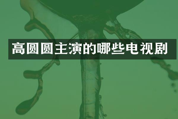 高圆圆主演的哪些电视剧
