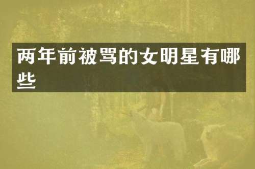 两年前被骂的女明星有哪些