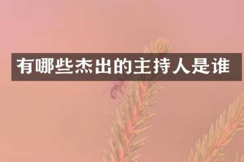 有哪些杰出的主持人是谁