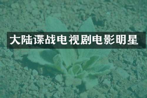 大陆谍战电视剧电影明星