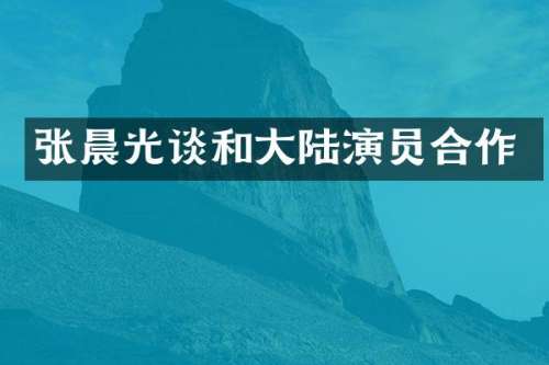 张晨光谈和大陆演员合作