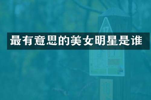 最有意思的明星是谁