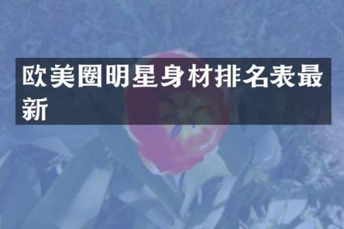 欧美圈明星身材排名表最新