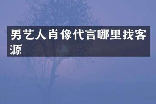 男艺人肖像代言哪里找客源