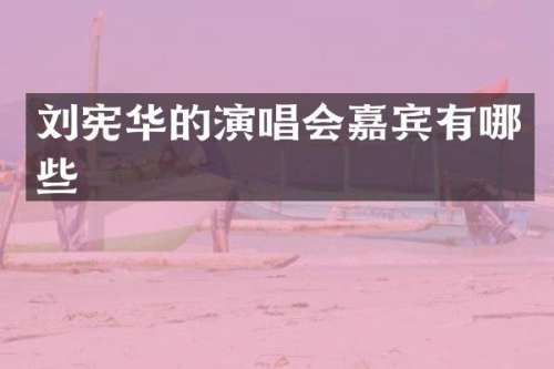 刘宪华的演唱会嘉宾有哪些