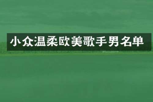 小众温柔欧美歌手男名单
