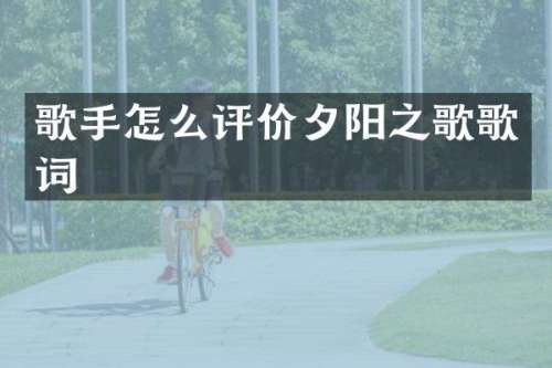 歌手怎么评价夕阳之歌歌词