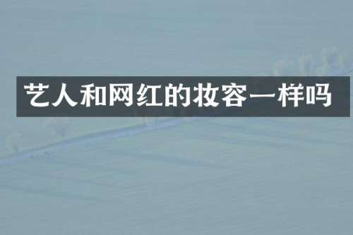 艺人和网红的妆容一样吗