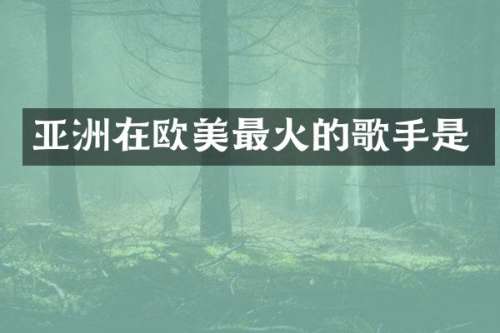 亚洲在欧美最火的歌手是