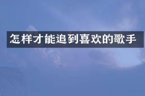 怎样才能追到喜欢的歌手
