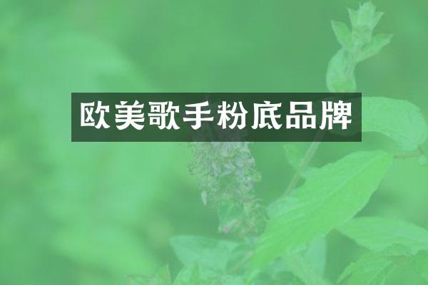 欧美歌手粉底品牌