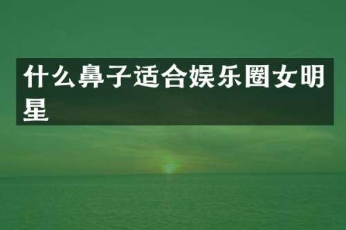 什么鼻子适合娱乐圈女明星