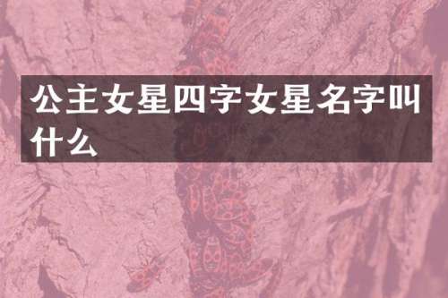 公主女星四字女星名字叫什么