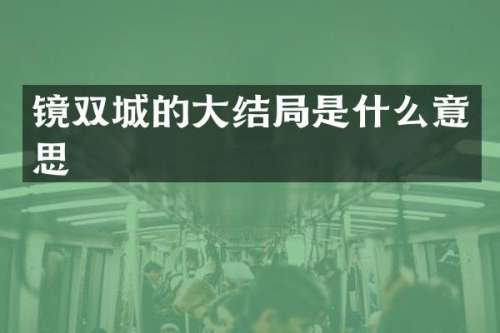 镜双城的大结局是什么意思