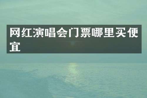 网红演唱会门票哪里买便宜