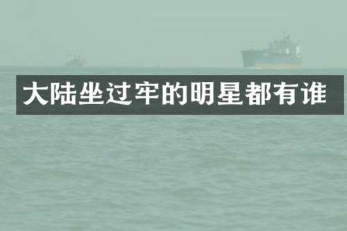大陆坐过牢的明星都有谁