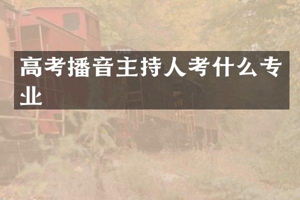 高考播音主持人考什么专业