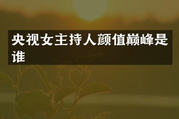 央视女主持人颜值巅峰是谁