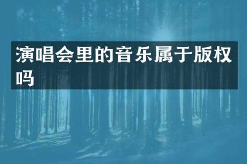 演唱会里的音乐属于版权吗