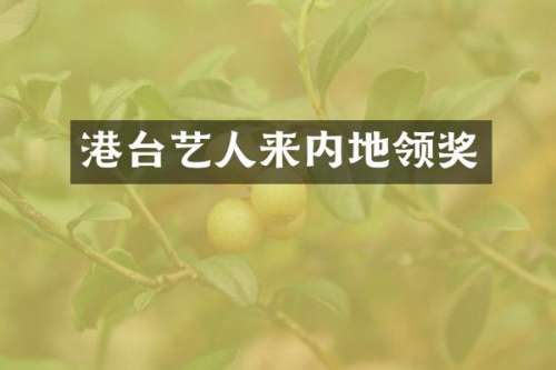港台艺人来内地领奖