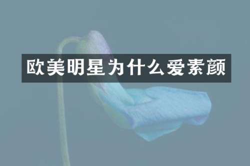 欧美明星为什么爱素颜