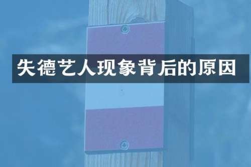 失德艺人现象背后的原因