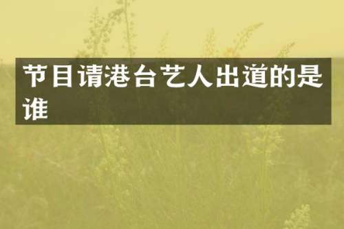节目请港台艺人出道的是谁