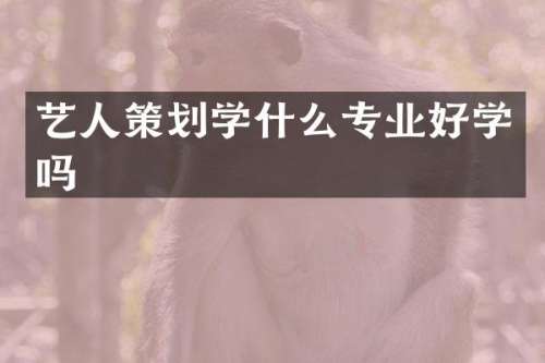 艺人策划学什么专业好学吗