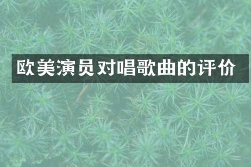 欧美演员对唱歌曲的评价