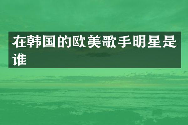 在韩国的欧美歌手明星是谁