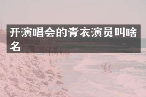 开演唱会的青衣演员叫啥名