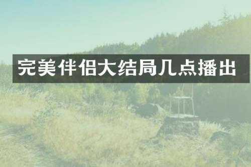 完美伴侣大结局几点播出
