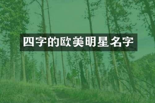 四字的欧美明星名字