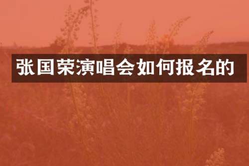张国荣演唱会如何报名的