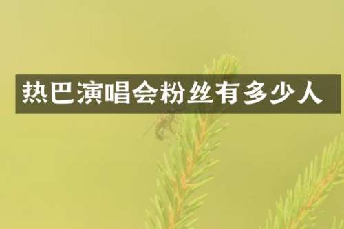 热巴演唱会粉丝有多少人
