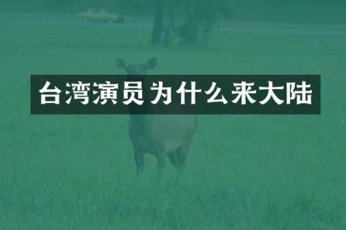 台湾演员为什么来大陆