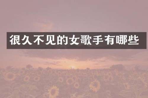很久不见的女歌手有哪些
