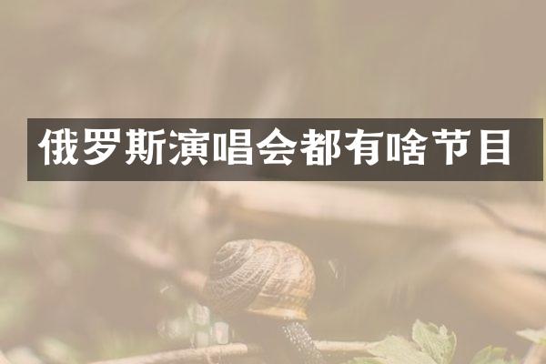俄罗斯演唱会都有啥节目