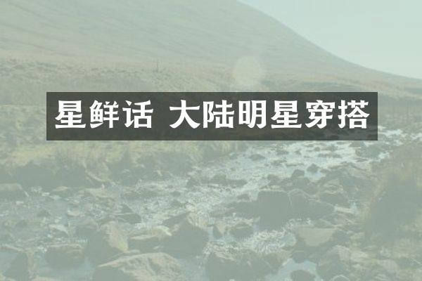 星鲜话 大陆明星穿搭