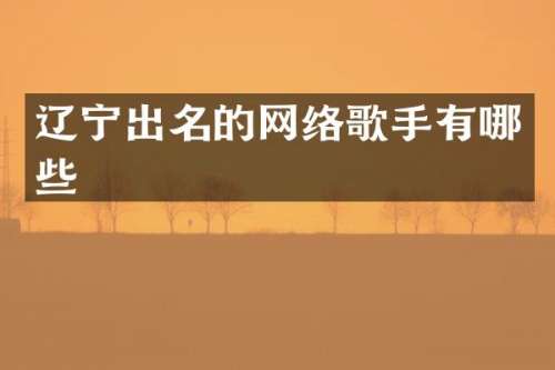 辽宁出名的网络歌手有哪些