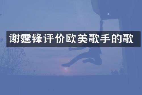 谢霆锋评价欧美歌手的歌