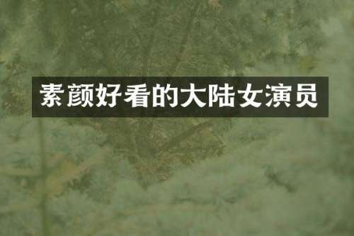 素颜好看的大陆女演员