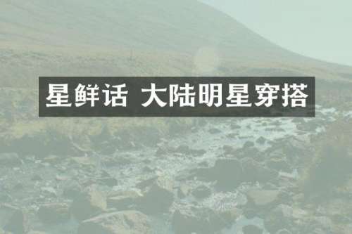 星鲜话 大陆明星穿搭